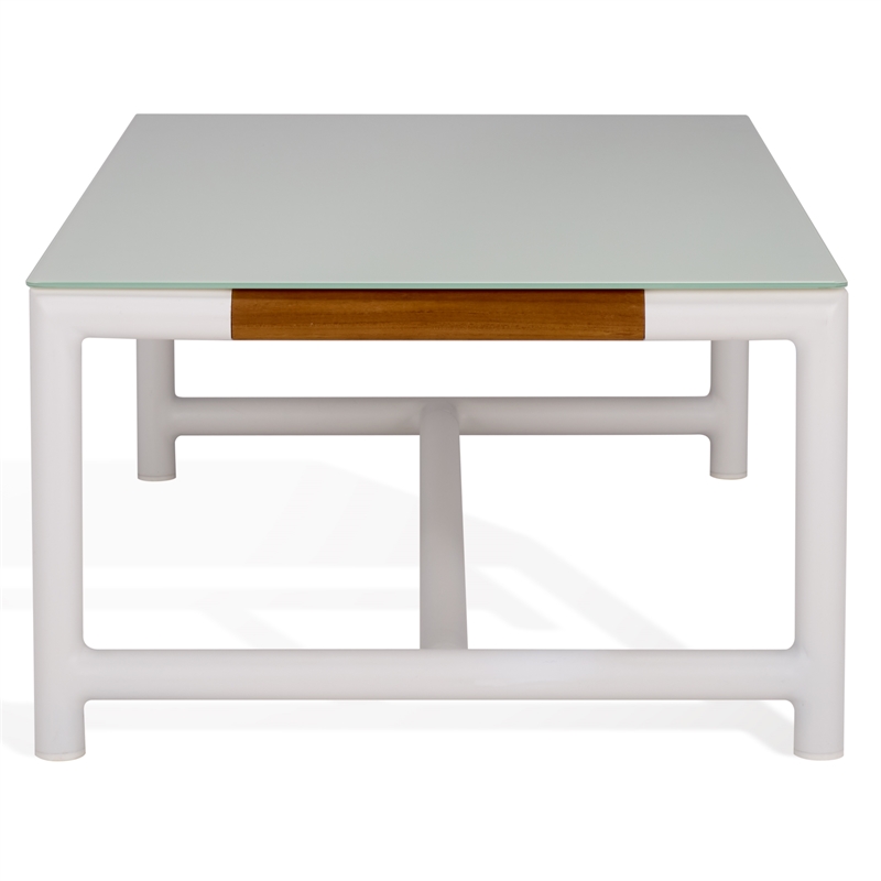 Safavieh Chryssa Aluminum and Wood Coffee Table in White