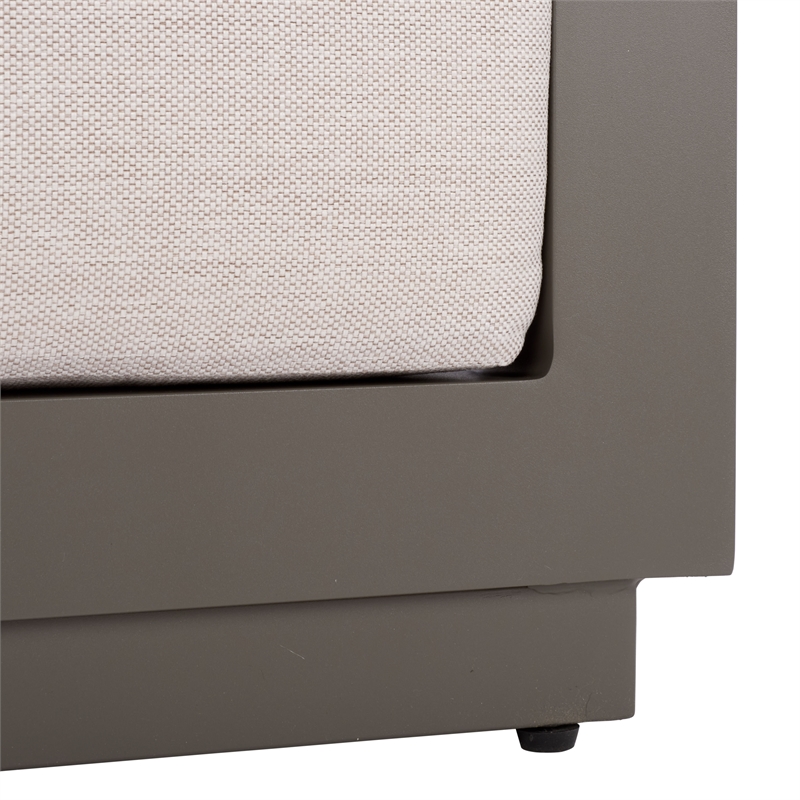 Safavieh Donaldo Aluminum Outdoor Chair in Dark Gray / Beige