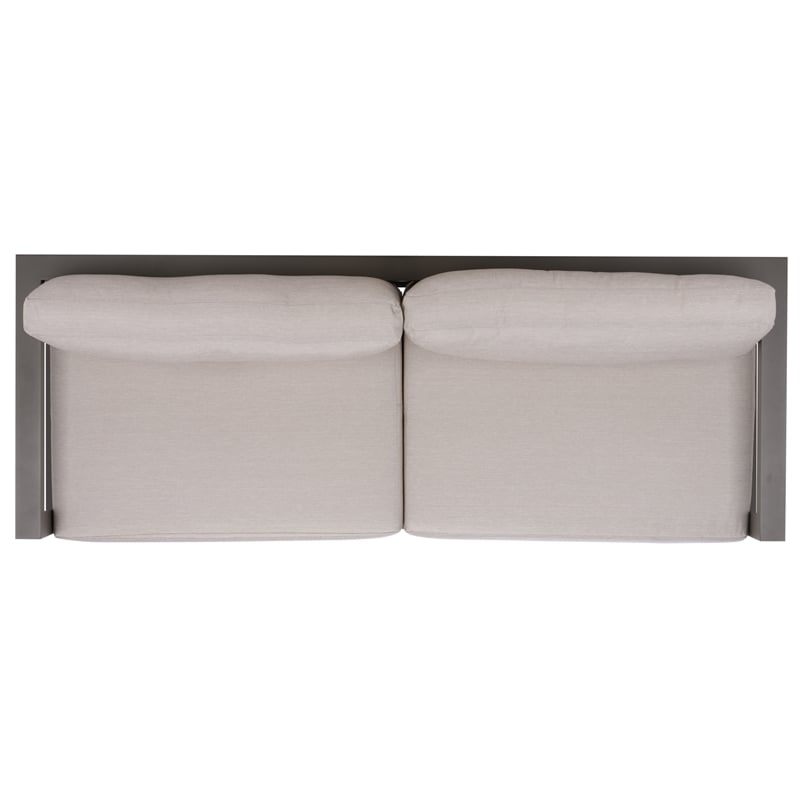 Safavieh Donaldo Aluminum Outdoor Sofa in Dark Gray / Beige