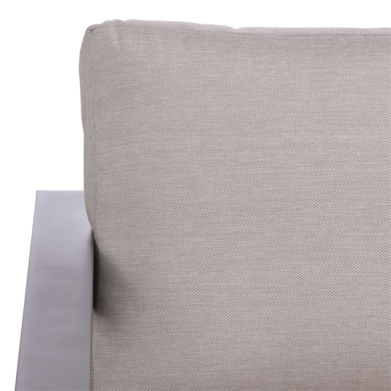 Safavieh Donaldo Aluminum Outdoor Sofa in Dark Gray / Beige