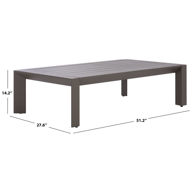 Safavieh Donaldo Aluminum Coffee Table in Dark Gray