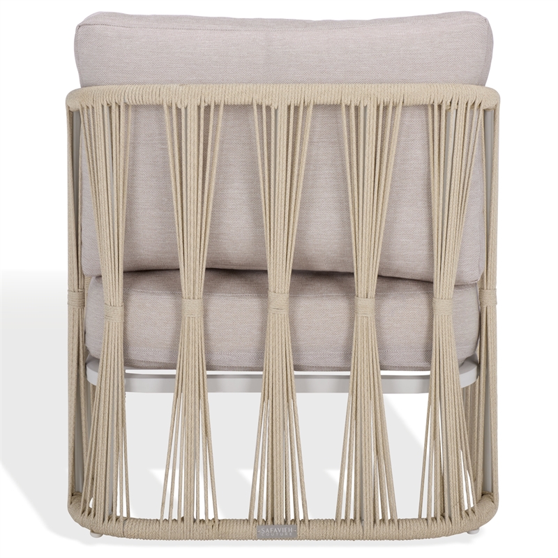 Safavieh Franklyn Rope and Aluminum Patio Chair in White / Beige