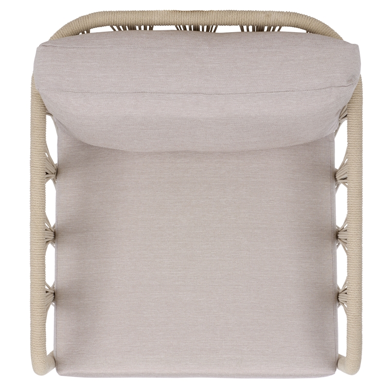 Safavieh Franklyn Rope and Aluminum Patio Chair in White / Beige