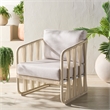 Safavieh Franklyn Rope and Aluminum Patio Chair in White / Beige