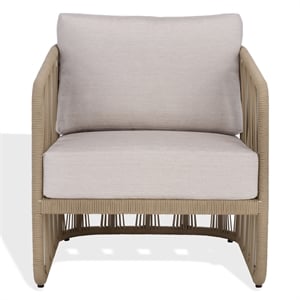 Safavieh Franklyn Rope and Aluminum Patio Chair in Tan / Beige