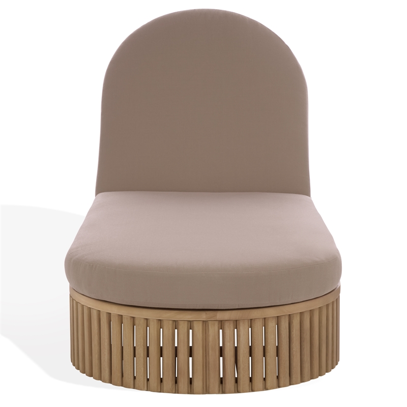 Safavieh Arielle Eucalyptus Wood Sun Lounger in Natural / Brown