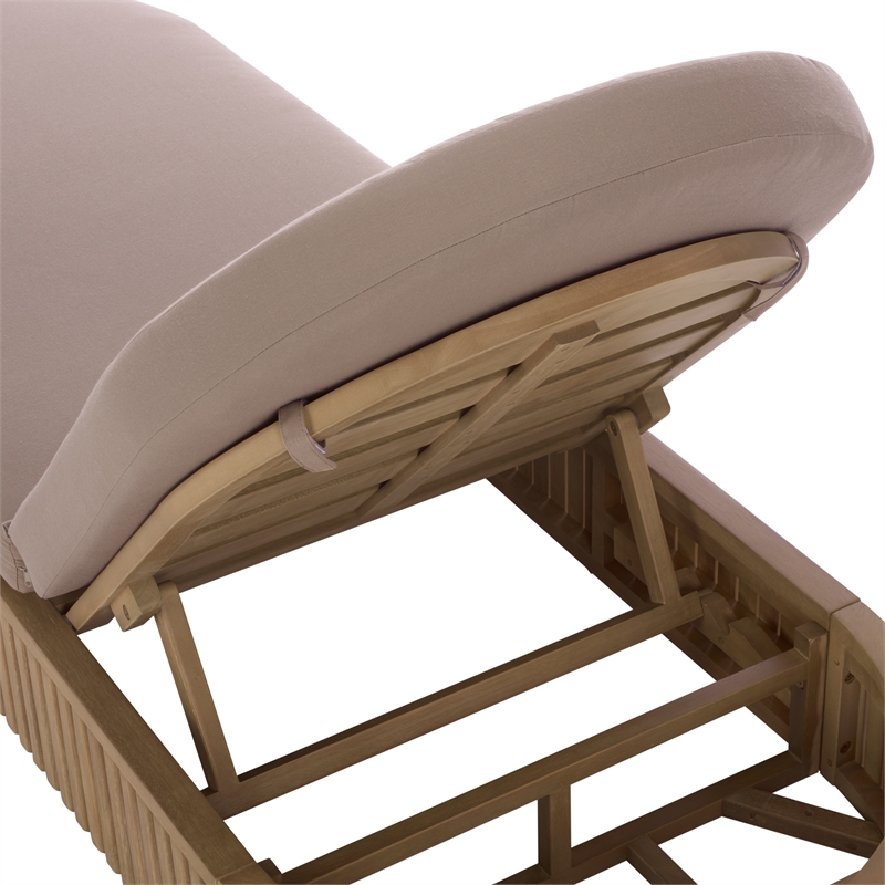 Safavieh Arielle Eucalyptus Wood Sun Lounger in Natural / Brown