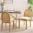 Safavieh Tojo Cane Roundback Wood Dining Chair in Natural / White