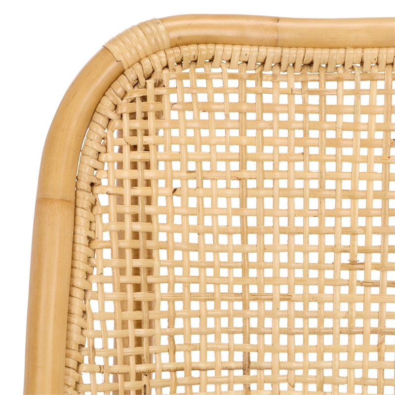 Safavieh Alina Rattan and Fabric Dining Chair w/ Cushion in Natural / White