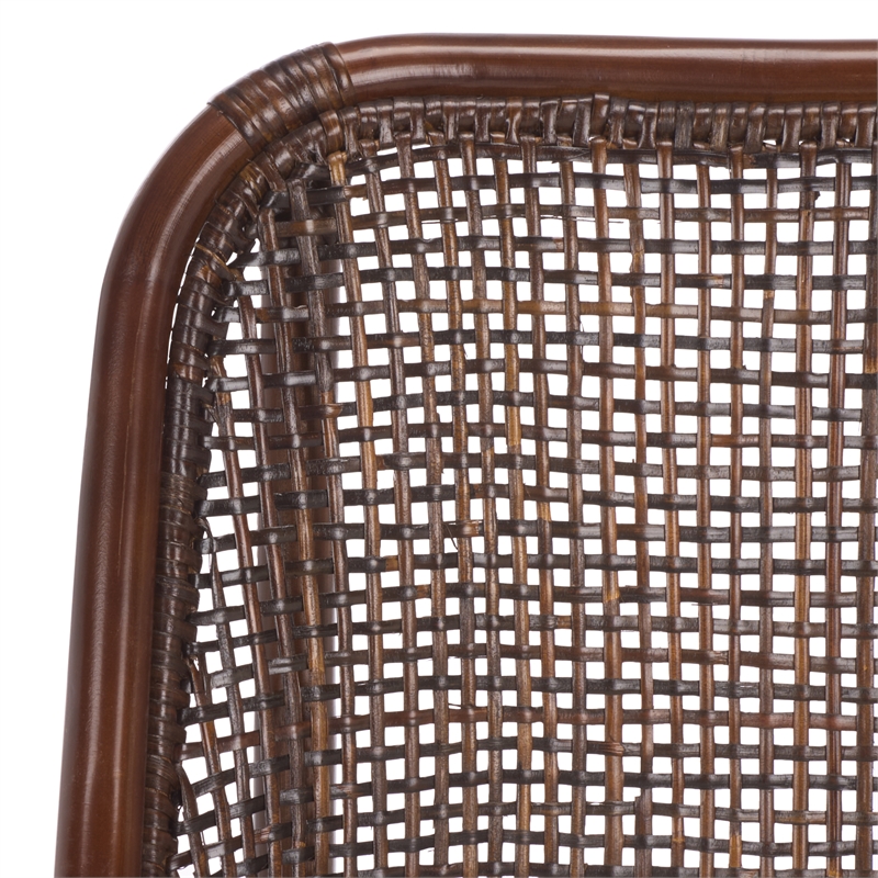 Safavieh Alina Rattan and Fabric Dining Chair w/ Cushion in Brown / White