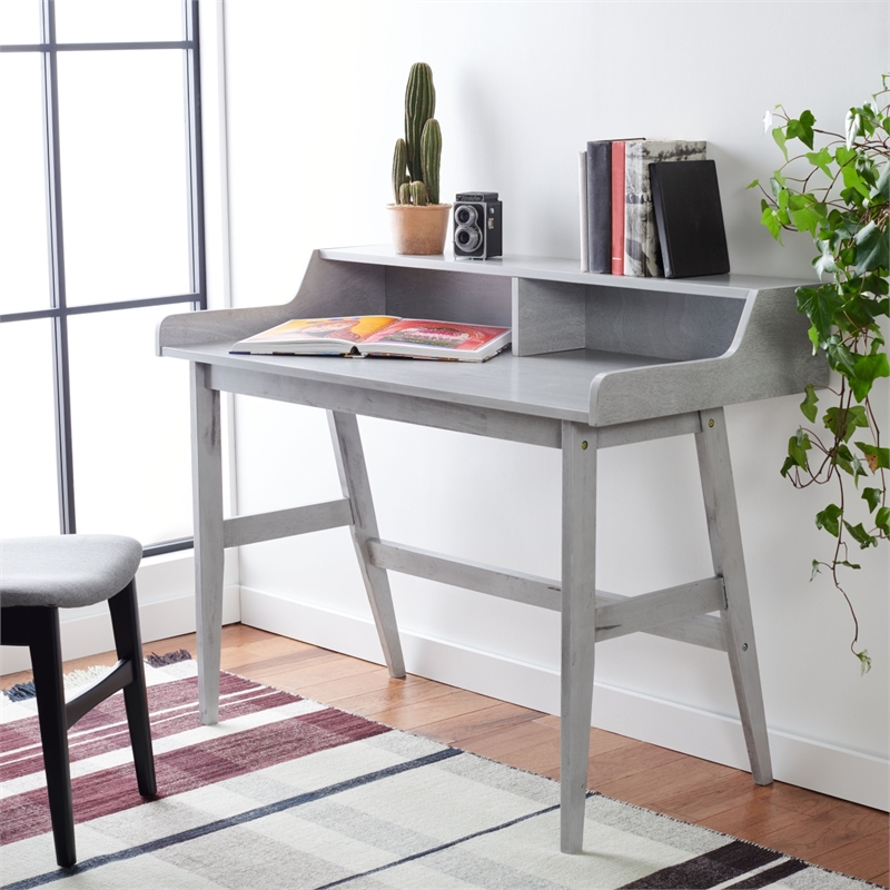 Safavieh Wrigley Wood Desk in Dark Gray