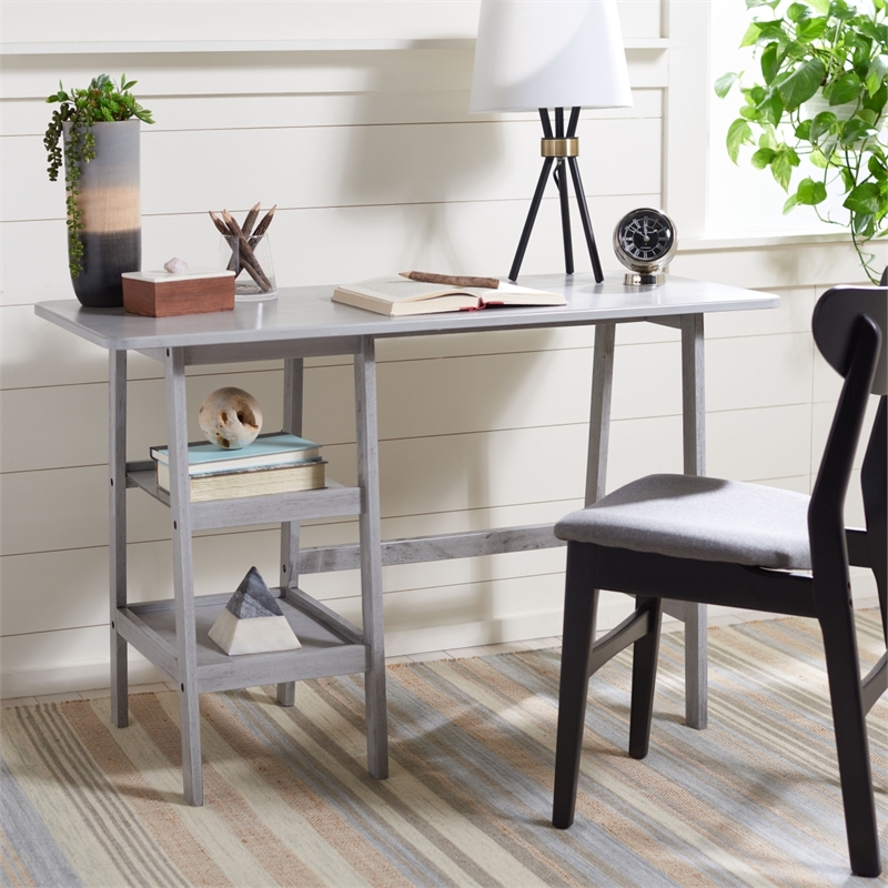 Safavieh Sofara Wood Desk  in Dark Gray