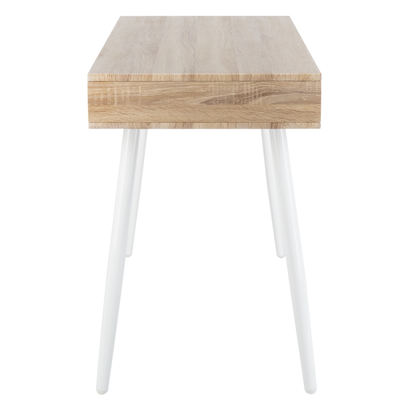Safavieh Jorja 1 Drawer 1 Shelf Wood and Metal Desk in Natural / White