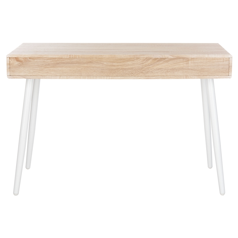 Safavieh Jorja 1 Drawer 1 Shelf Wood and Metal Desk in Natural / White