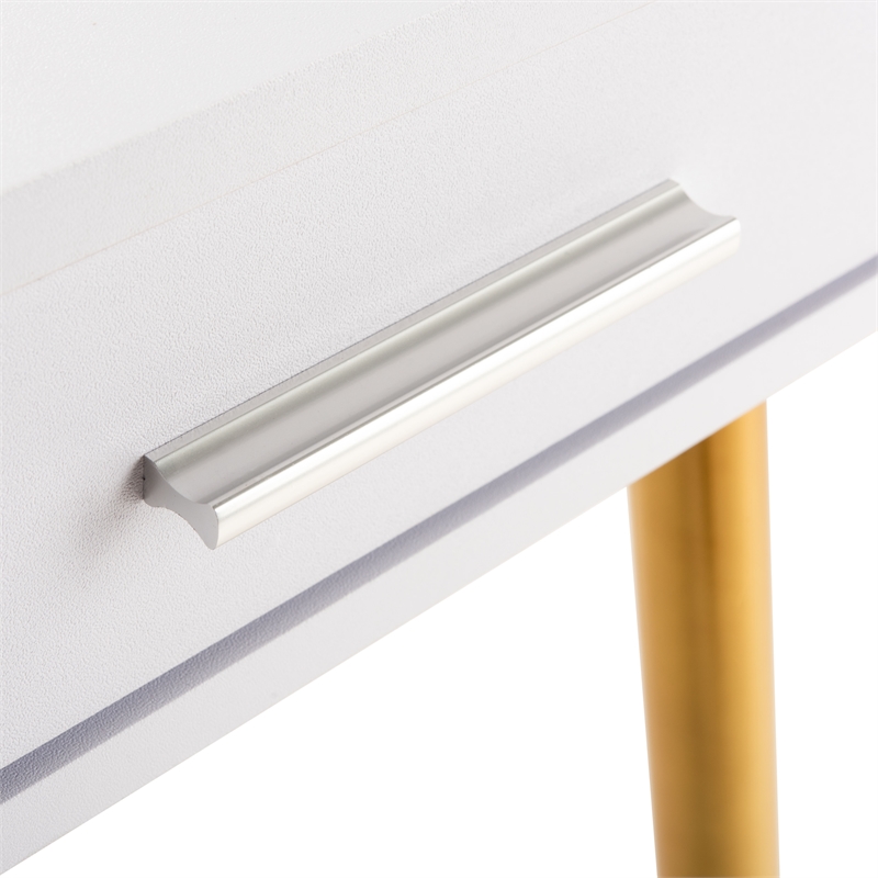 Safavieh Jorja 1 Drawer 1 Shelf Wood and Metal Desk in White / Gold