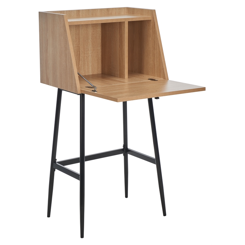 Safavieh Xander Modern Wood and Metal Secretary Desk in Natural / Black