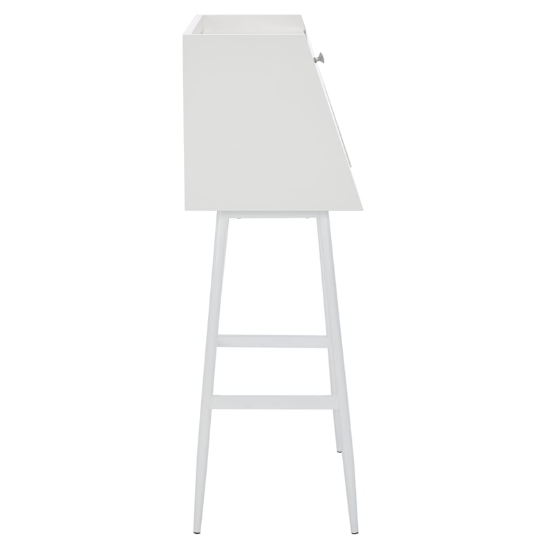 Safavieh Xander Modern Wood and Metal Secretary Desk in White / White