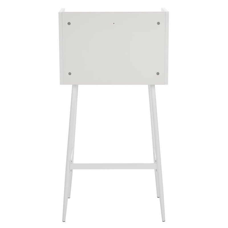Safavieh Xander Modern Wood and Metal Secretary Desk in White / White
