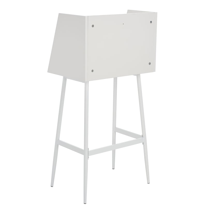 Safavieh Xander Modern Wood and Metal Secretary Desk in White / White