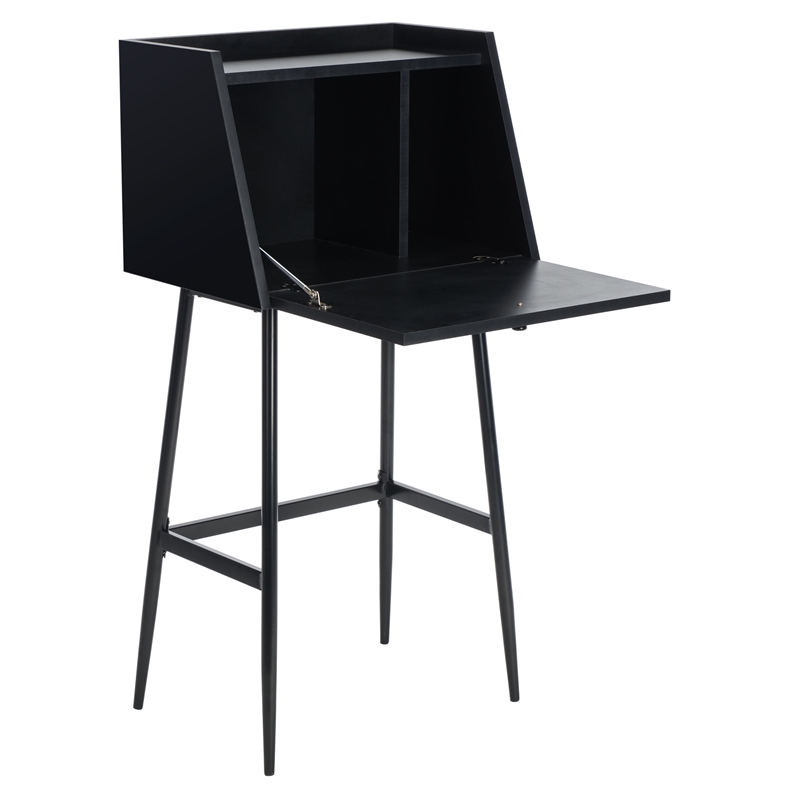 Safavieh Xander Modern Wood and Metal Secretary Desk in Black