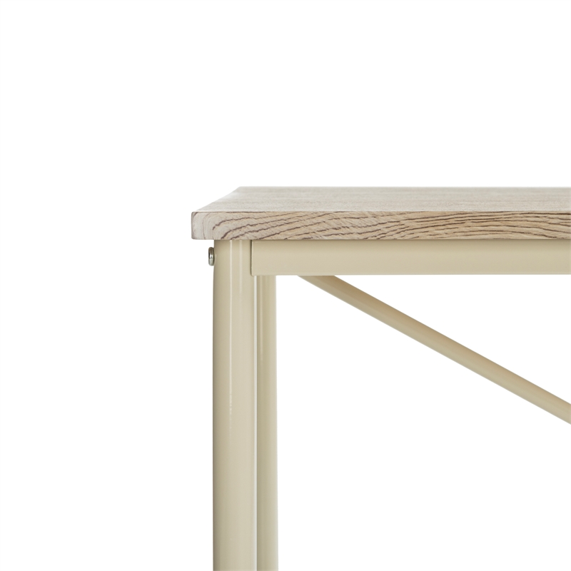 Safavieh Callie Rolling Wood and Metal Desk in Brown / Cream
