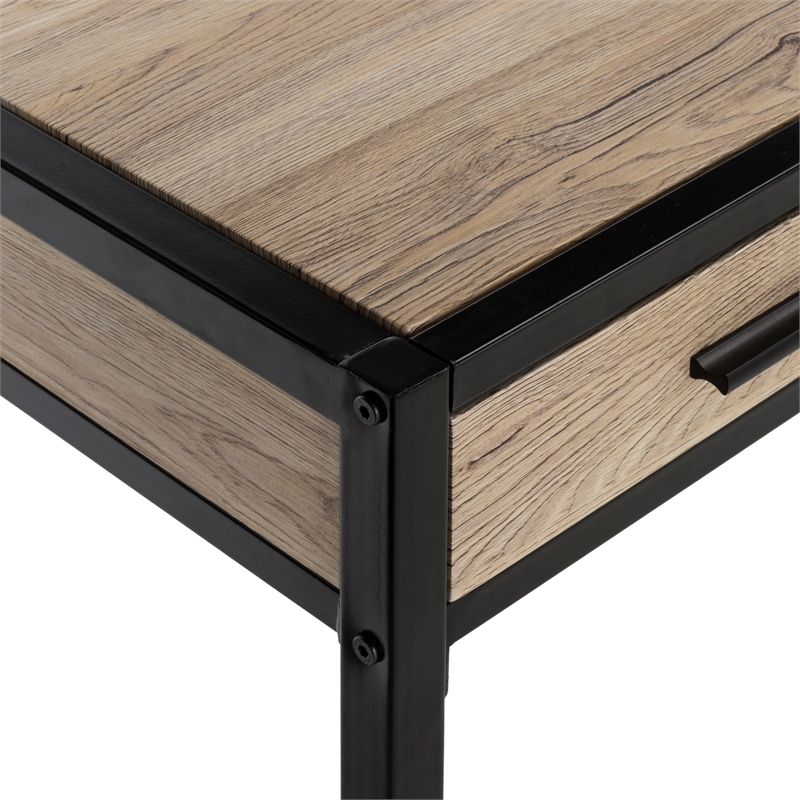 Safavieh Alan 1 Drawer 1 Shelf Wood and Metal Desk  in Brown / Black