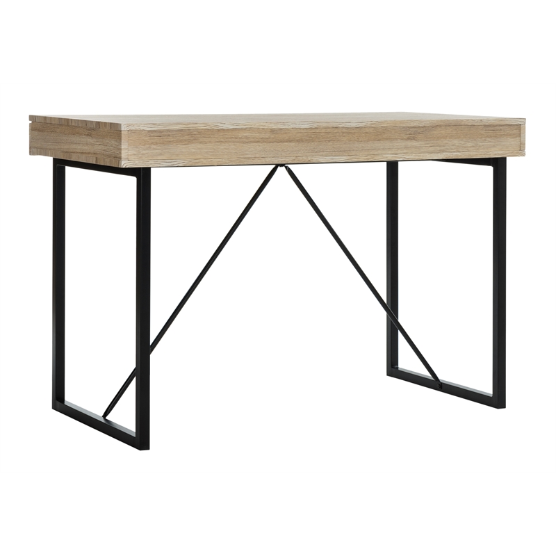 Safavieh Hilton 3 Drawer Wood and Metal Desk in Brown / Black