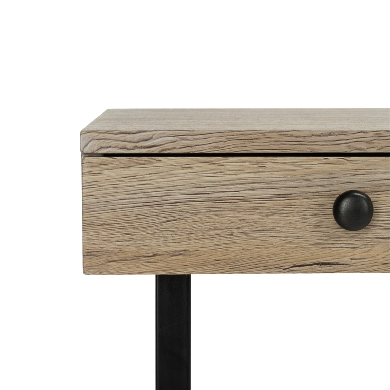 Safavieh Hilton 3 Drawer Wood and Metal Desk in Brown / Black