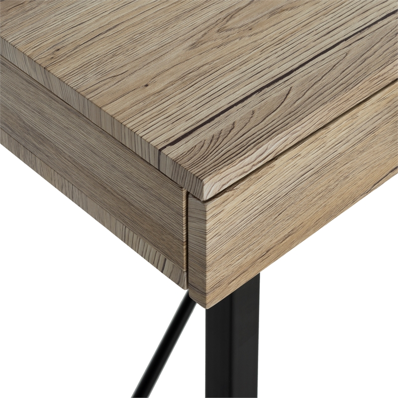 Safavieh Hilton 3 Drawer Wood and Metal Desk in Brown / Black