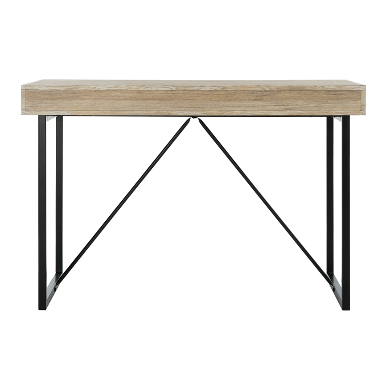 Safavieh Hilton 3 Drawer Wood and Metal Desk in Brown / Black