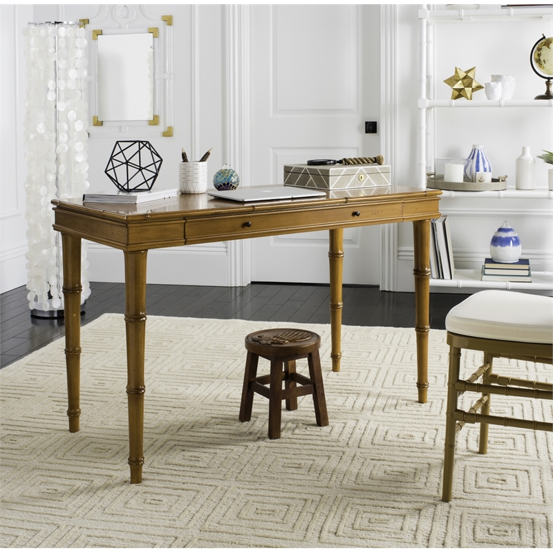 Safavieh Noely Wood Writing Desk in Brown