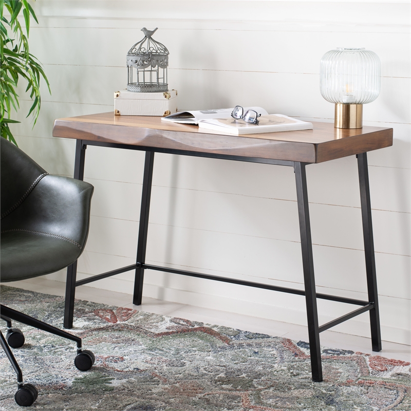 Safavieh Bernhart Wood Desk in Walnut / Black