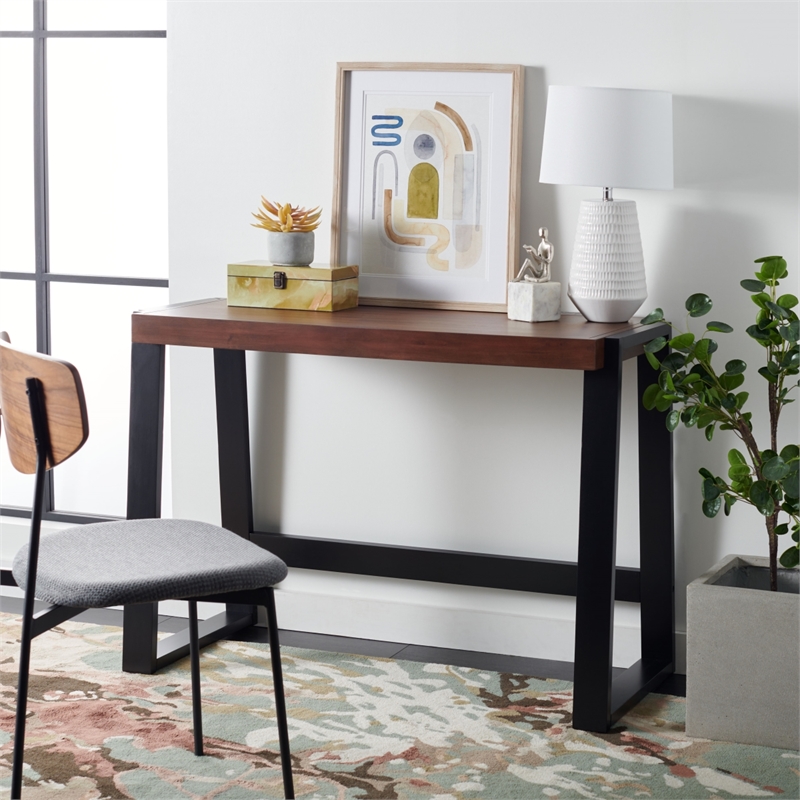Safavieh Dennings Wood Desk in Walnut / Black