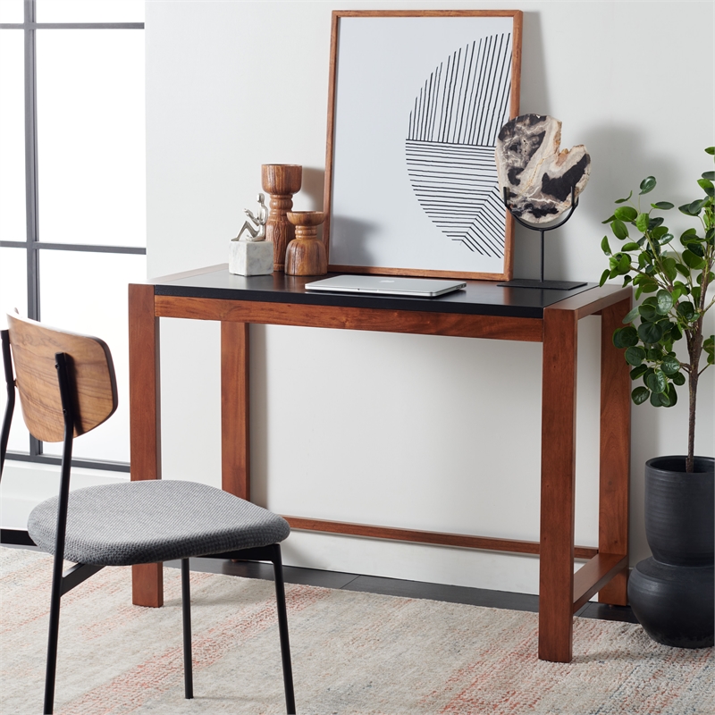 Safavieh Halleck Wood Desk in Black / Brown