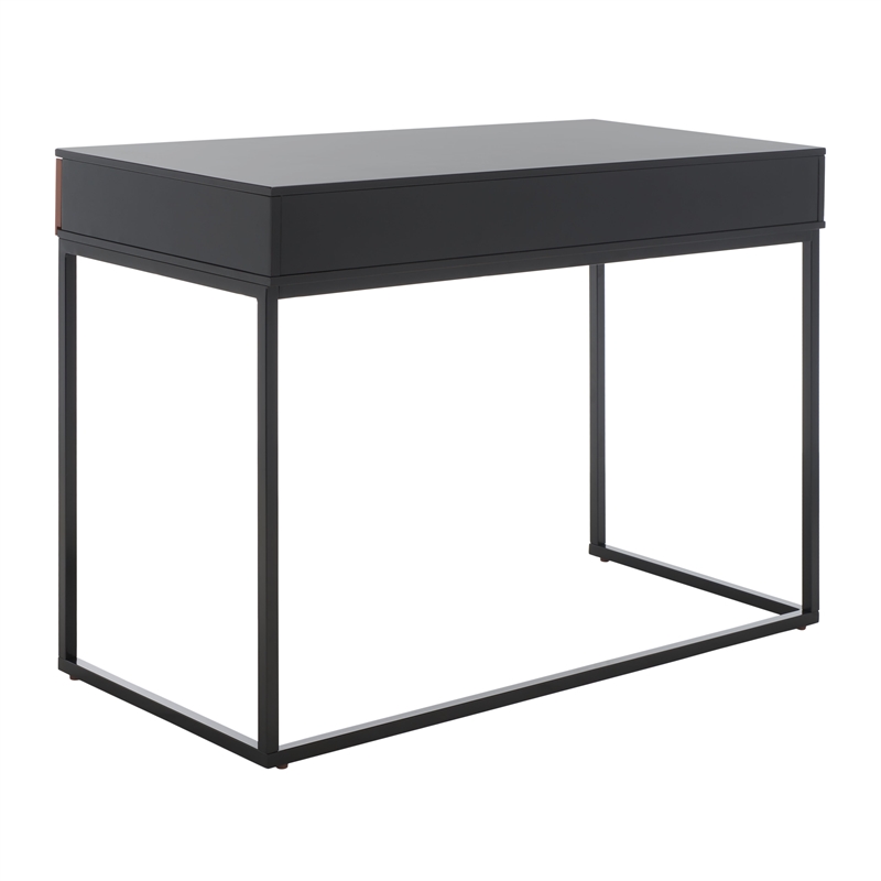 Safavieh Vance 2 Drawer 1 Shelf Wood Desk in Black / Brown