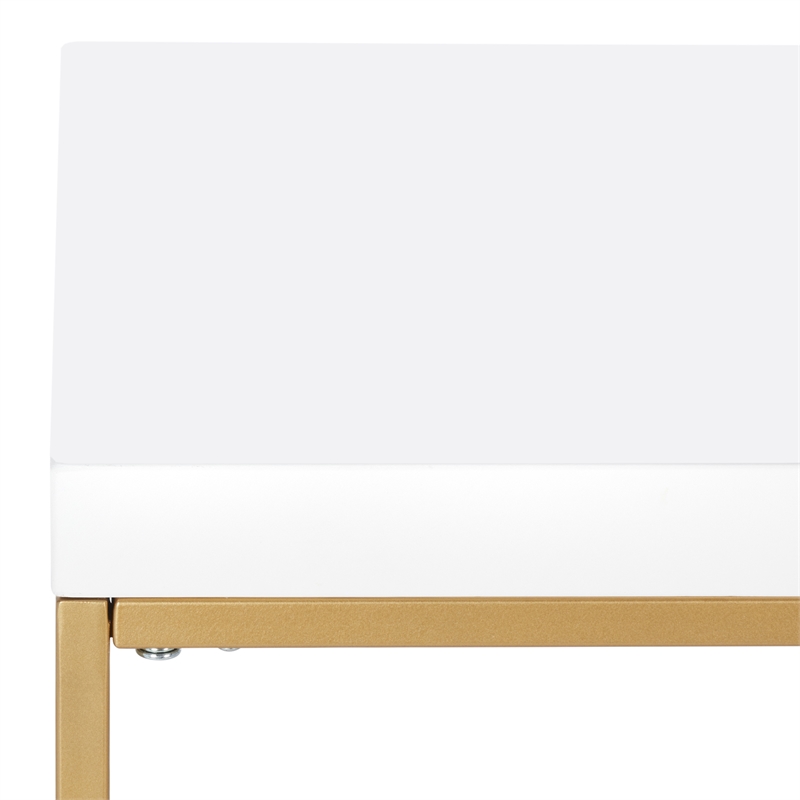 Safavieh Cass Wood Desk  in White / Gold