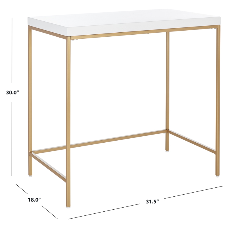Safavieh Cass Wood Desk  in White / Gold
