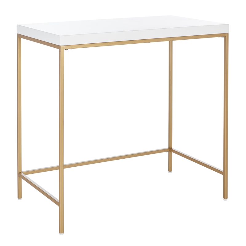 Safavieh Cass Wood Desk  in White / Gold