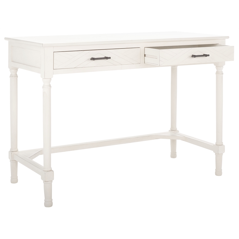 Safavieh Mckinlee 2 Drawer Wood Desk  in White