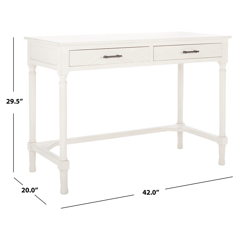 Safavieh Mckinlee 2 Drawer Wood Desk  in White