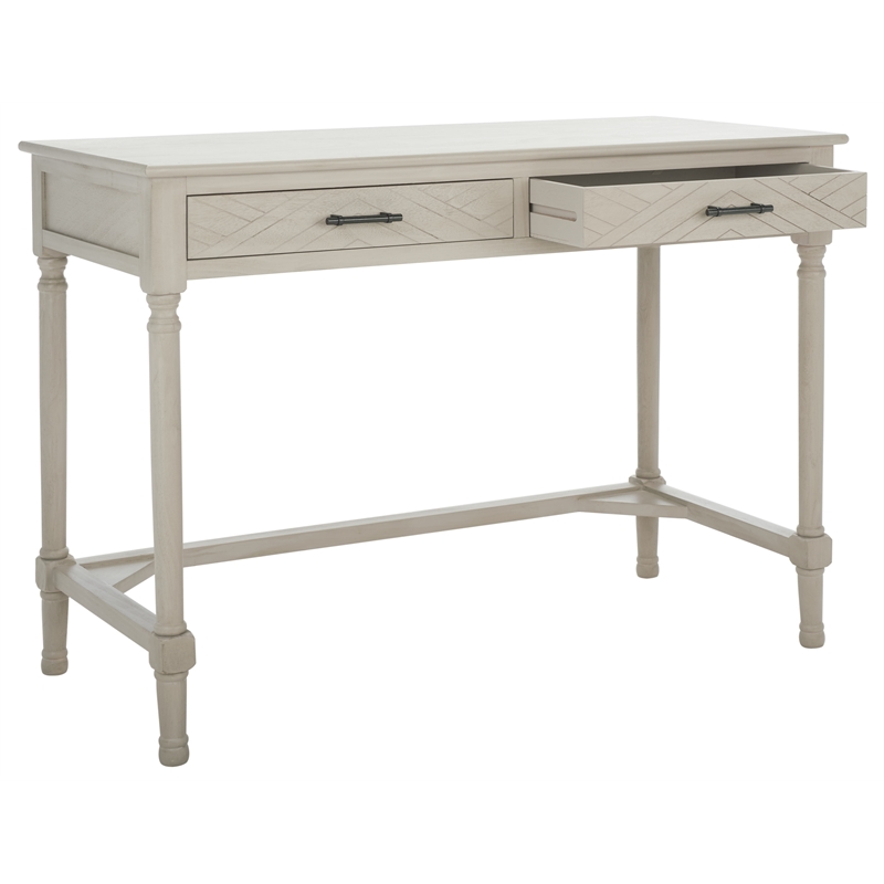 Safavieh Mckinlee 2 Drawer Wood Desk in Taupe