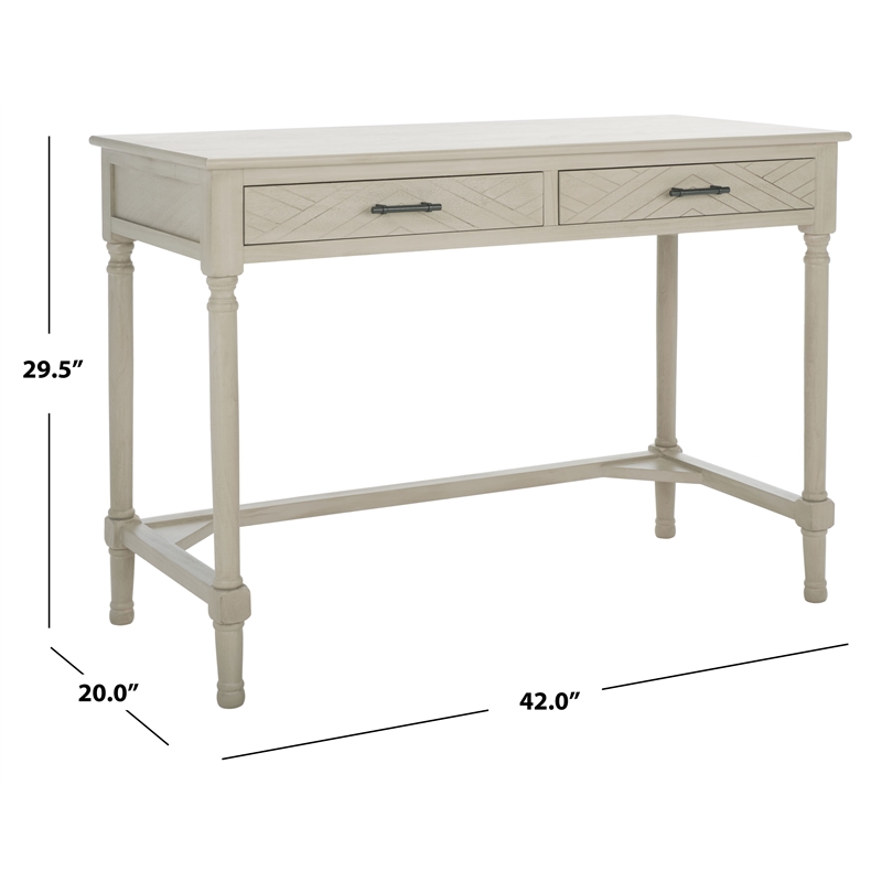 Safavieh Mckinlee 2 Drawer Wood Desk in Taupe