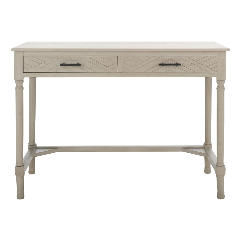 Safavieh Mckinlee 2 Drawer Wood Desk in Taupe