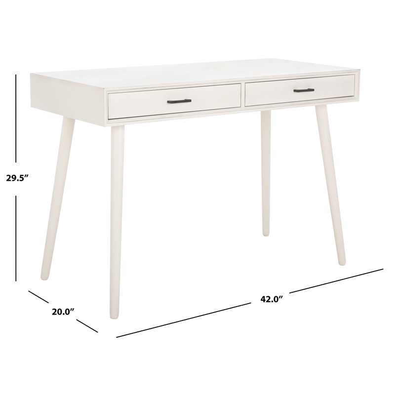 Safavieh O'Dwyer 2 Drawer Wood Desk in White