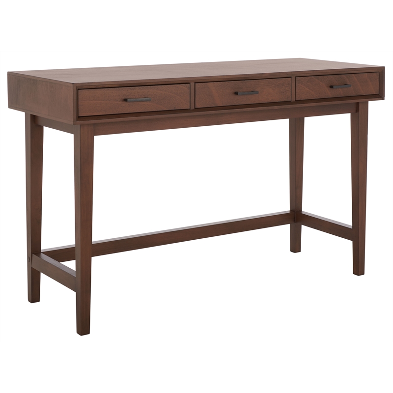 Safavieh Hawthorn 3 Drawer Wood Desk in Brown