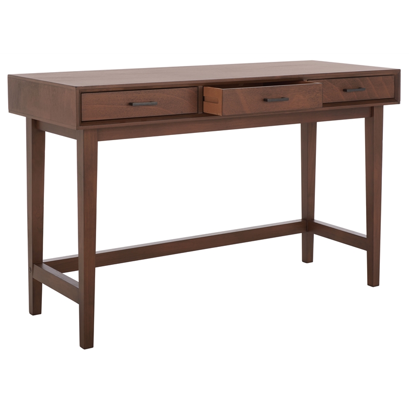 Safavieh Hawthorn 3 Drawer Wood Desk in Brown