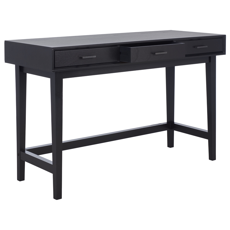 Safavieh Hawthorn 3 Drawer Wood Desk in Black