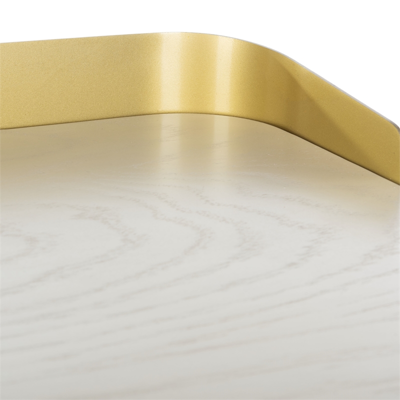 Safavieh Parker Wood 1 Drawer Desk in White / Gold