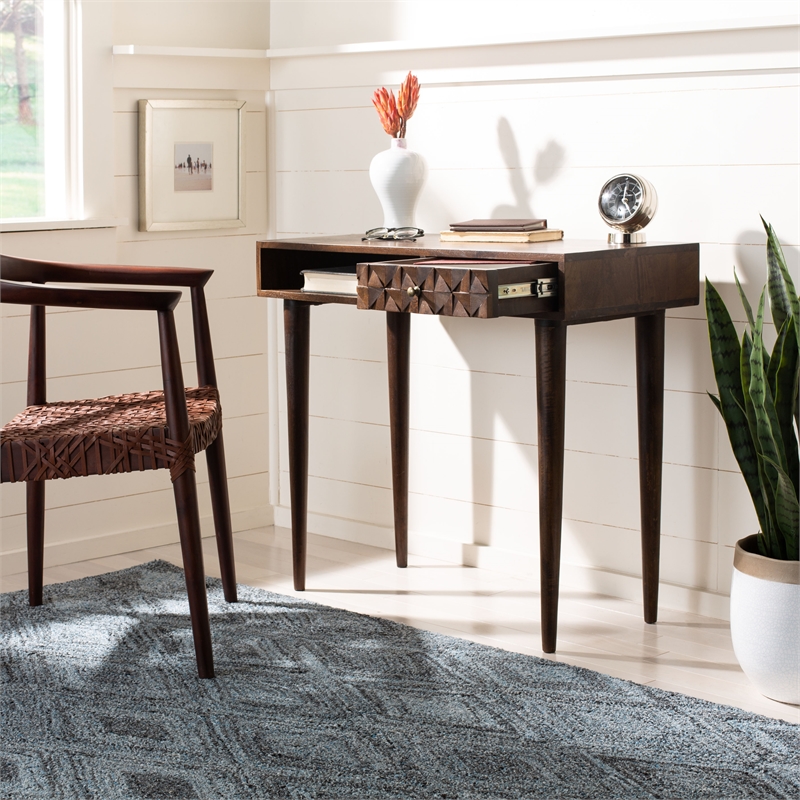 Safavieh Zinnia Wood Desk in Walnut