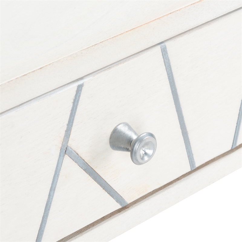 Safavieh Marigold Wood Desk  in White / Silver